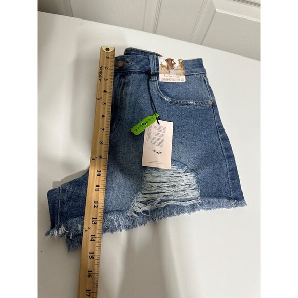 Sincerely Jules Distressed Denim Super High Rise Shorts size 9/29 NWT - Picture 8 of 8